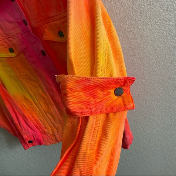 NWT Carmar Oversized Denim Pink Orange Jacket - Picture 8 of 9